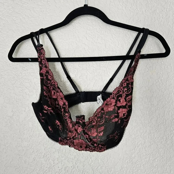 Intimately Free People Women’s Rust Black Lace Bra 34DD Black - Picture 2 of 8
